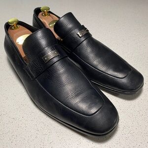 Gucci Black Loafer Strap with silver tag . Men US 12